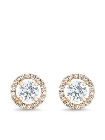 De Beers Jewellers 18kt rose gold Aura round brilliant diamond studs - FARFETCH