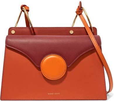Phoebe Color-block Leather Shoulder Bag - Tan