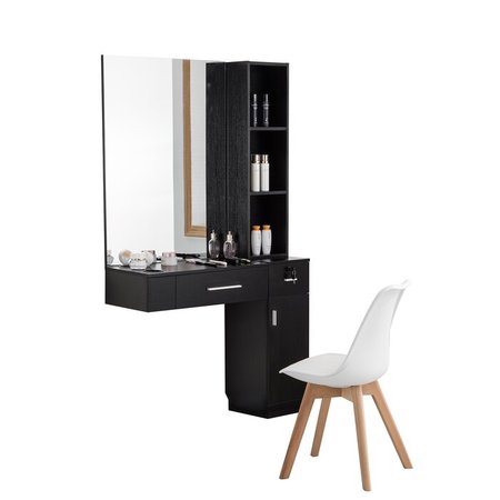 Ivy Bronx Brecken Hair Styling Barber Station Floating Desk with Hutch | Wayfair.ca