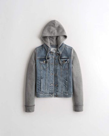 Girls Hooded Denim Jacket | Girls Jackets & Coats | HollisterCo.com