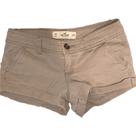 low rise khaki shorts