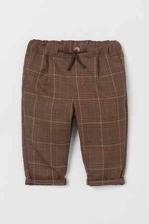 Twill Pull-on Pants - Brown/plaid - Kids | H&M US