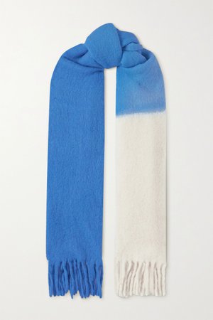 Blue Firna fringed ombré alpaca-blend scarf | Isabel Marant | NET-A-PORTER