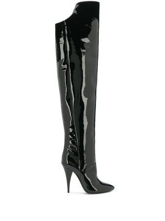 Black Saint Laurent Thigh-high Boots | Farfetch.com