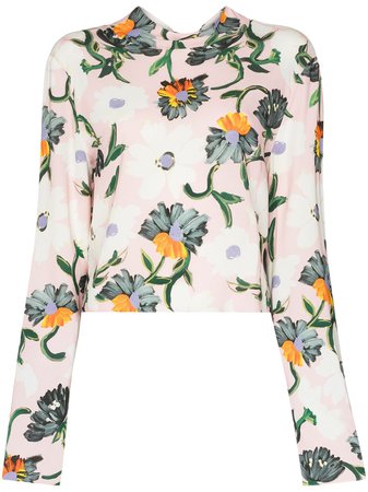 Marni floral-print rear-tie Top - Farfetch