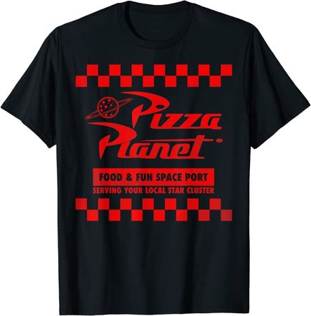 Amazon.com: Disney Pixar Toy Story Pizza Planet Checkered Logo T-Shirt : Clothing, Shoes & Jewelry