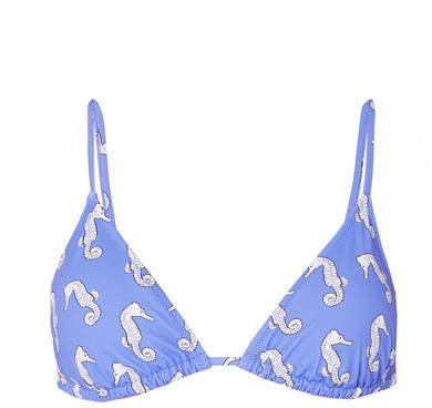 Fisch - Coco Printed Triangle Bikini Top - Blue