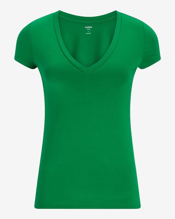 Fitted Double Layer V-neck Tee
