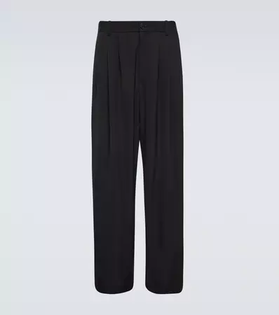 The Row wide-leg Straight fit Pants in Black