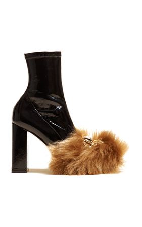 Thames Brooch Leather & Shearling Ankle Boots By Khaite | Moda Operandi