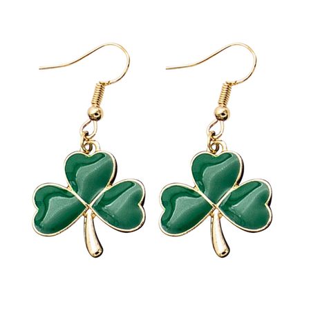 St. Patricks Day Green Jewelry Irish Festival Alloy Dripping Green Earrings Hat Accessories Ear Hook St. Patricks Day Earrings for Women - Walmart.com