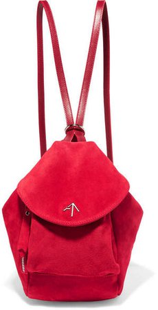 MANU Fernweh Mini Suede Backpack - Red