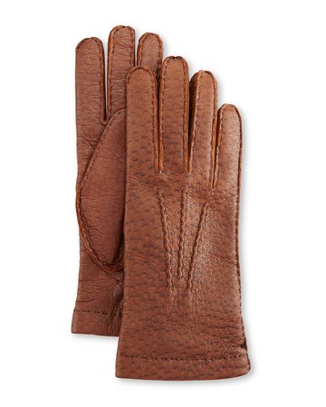 Hestra Gloves Peccary Hand-Sewn Leather Cashmere-Lined Gloves