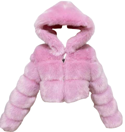 pink fluffy fur jacket