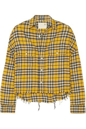 R13 | Cropped checked cotton-flannel shirt | NET-A-PORTER.COM