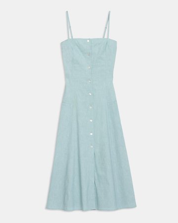 Button Front Dress in Good Linen | Theory