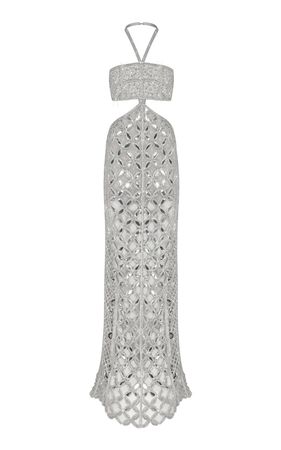 Crystal Embellished Cotton Maxi Dress By Raisa Vanessa | Moda Operandi
