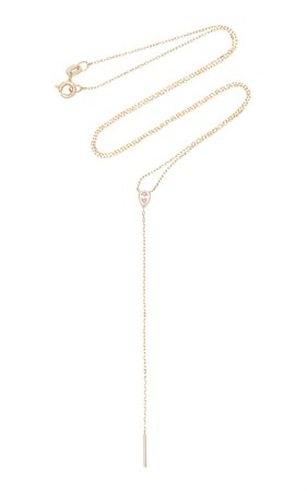 Sophie Ratner 14K Gold Diamond Lariat Necklace