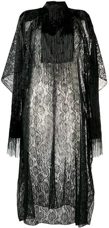 lace fringe sleeve dress