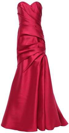 Strapless Pleated Faille Gown
