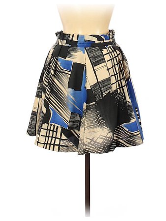 Twenty One 100% Polyester Blue Tan Casual Skirt Size M - 61% off | thredUP