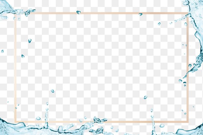 Water splashing golden frame design element | Free stock illustration | High Resolution graphic