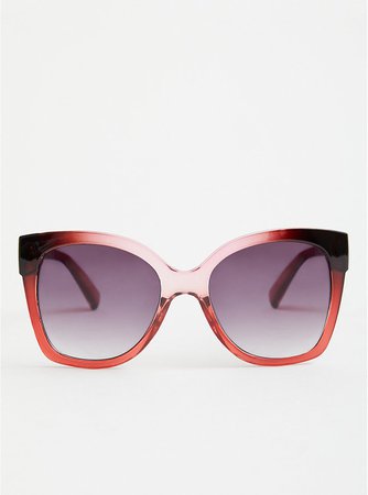 Pink & Black Fade Square Sunglasses
