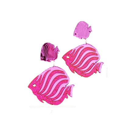 fish pink earrings
