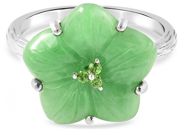jade flower ring