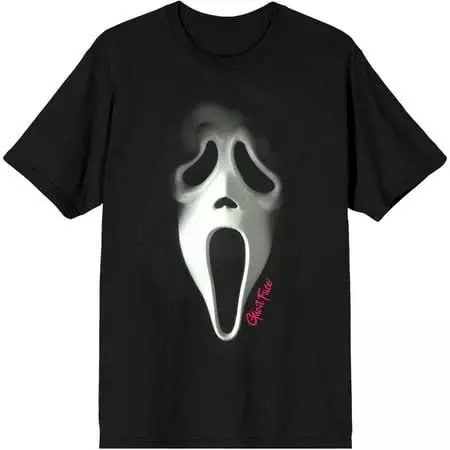 Halloween Ghostface with Pink Logo Graphic T-Shirt