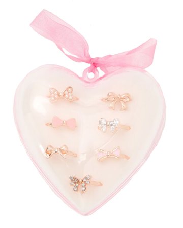 Claire’s Club Heart Box Bow Rings