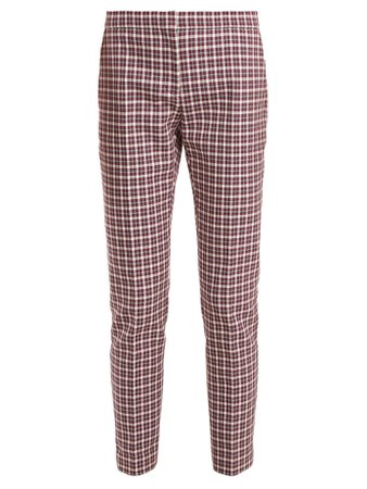BURBERRY  Hanover checked cotton-blend cropped trousers