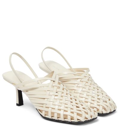 The Row - Woven leather mule sandals | Mytheresa