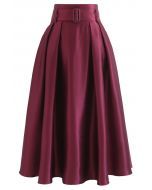 Belted Texture Flare Maxi Skirt in Black - Retro, Indie and Unique Fashion