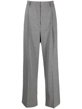 MSGM rhinestone-embellished wide-leg Trousers - Farfetch