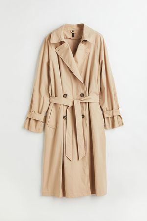 Double-breasted Trench Coat - Beige - Ladies | H&M US