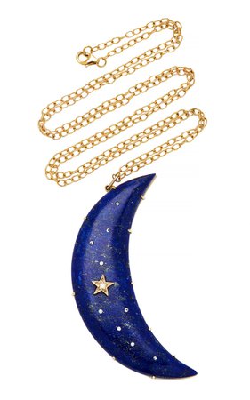 Galaxy Lapis Crescent Necklace by Andrea Fohrman | Moda Operandi
