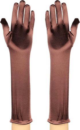 brown silk gloves