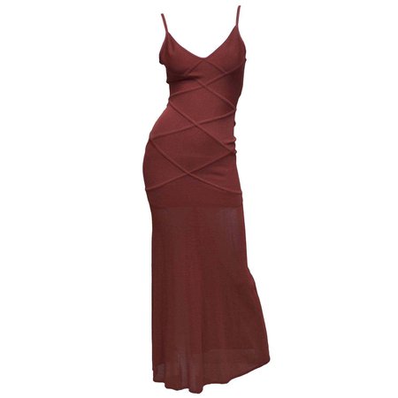 *clipped by @luci-her* Herve Leger Original French Bodycon Gown For Sale at 1stDibs