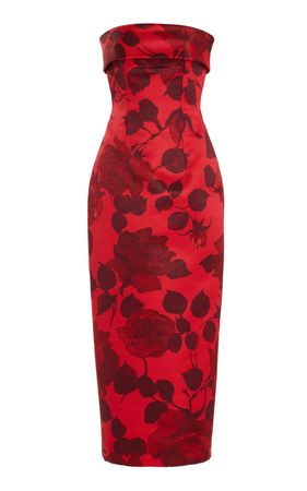 Keeley Floral Taffeta-Faille Midi Dress By Emilia Wickstead | Moda Operandi