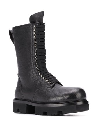 Rick Owens Chunky track-sole Laced Boots