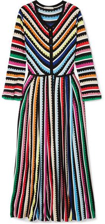 Maya Striped Crochet-knit Maxi Dress - Yellow