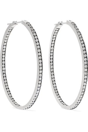 Sylva & Cie | 18-karat white gold diamond hoop earrings | NET-A-PORTER.COM