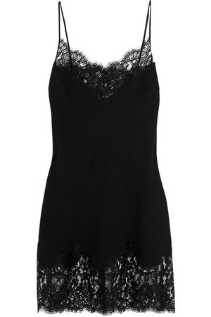 black backless lace slip dress