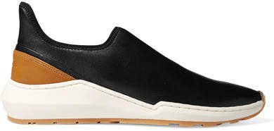 Marlon Leather Slip-on Sneakers - Black