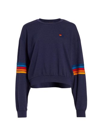 Shop Aviator Nation Stitched-Sleeve Crewneck Sweatshirt | Saks Fifth Avenue