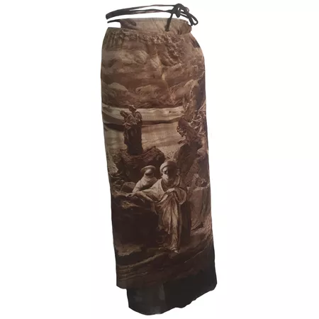 Jean Paul Gaultier 1998 S/s Bedouins And Dragons Mesh Brown Wrap Skirt | Heroine