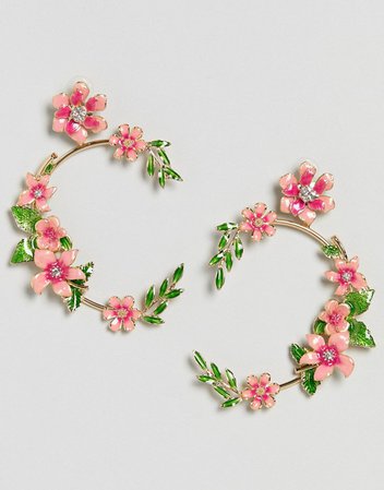 ASOS DESIGN statement floral garden drop earrings | ASOS