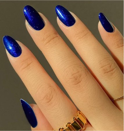 Blue metallic nails