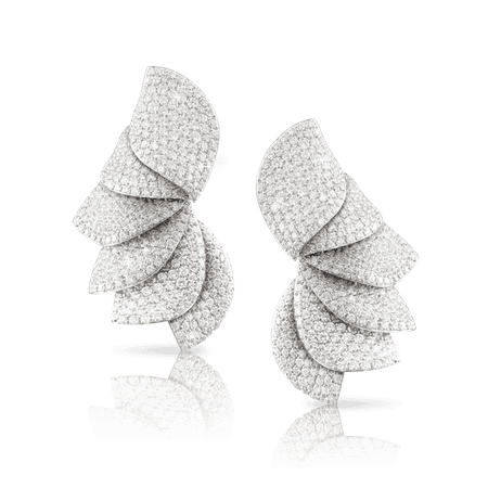 18k White Gold Aleluia 'Earrings with Diamonds, Pasquale Bruni